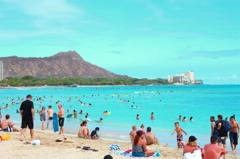 ダイヤモンドヘッドとwaikikiビーチ