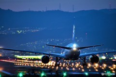伊丹空港 千里川からの夜景