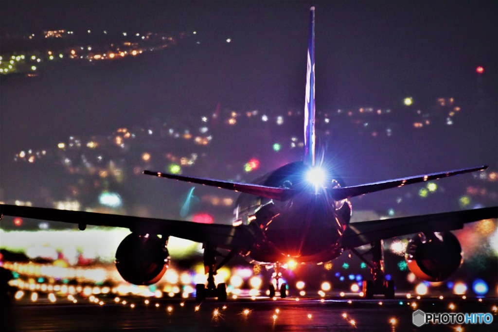 伊丹空港 千里川からの夜景 By ｓｈｕｎ Id 写真共有サイト Photohito