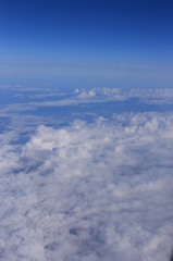 飛行機から見えた雲海は