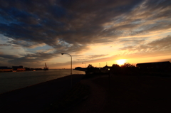 釧路港の夕焼け