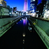 水面の夜空はカラフルに色づく