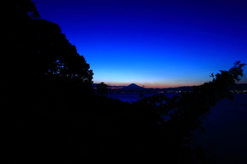 sunset blue mt.fuji