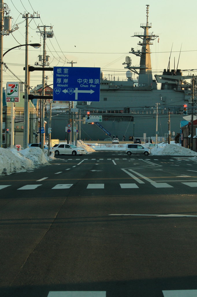 軍艦が街にやってきた