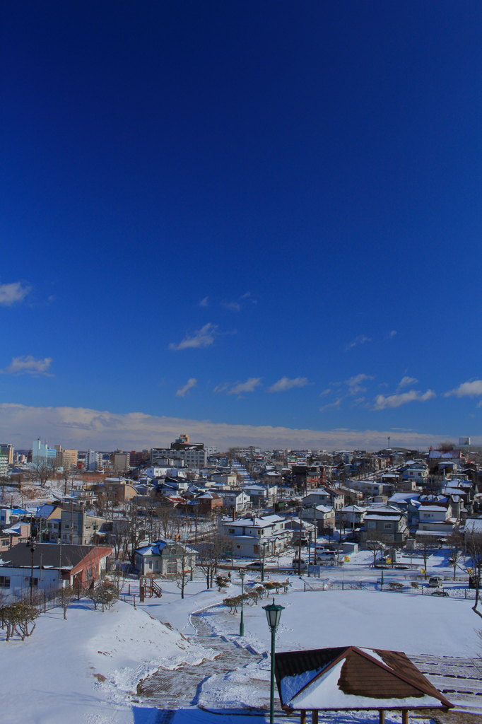 北の辺境の街に雪が降る