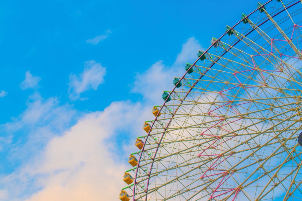 大空に向かって