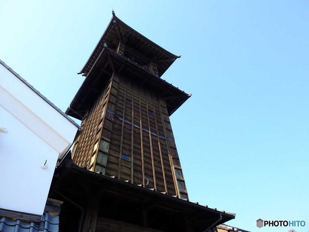 川越　時の鐘正面。