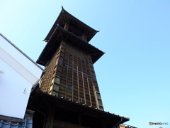 川越　時の鐘正面。