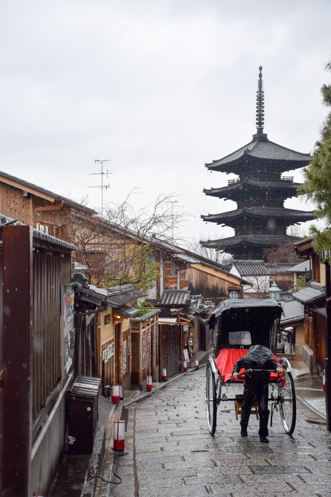 雨の京都にて