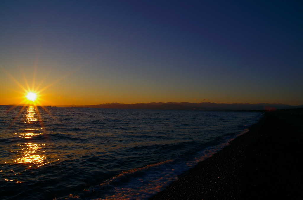 駿河湾に沈む夕日
