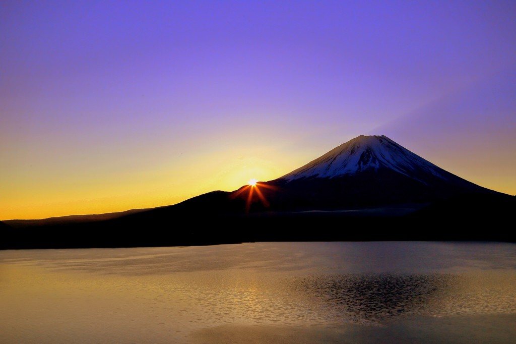 本栖湖 日の出