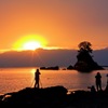 雨晴海岸 日の出の輝き