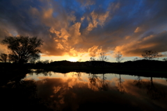 十二町潟の夕焼け