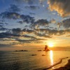 雨晴海岸の雲と海