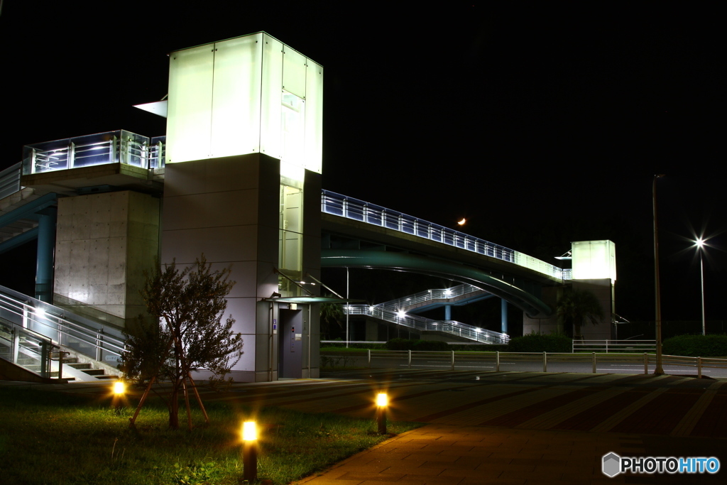 夜、歩道橋３