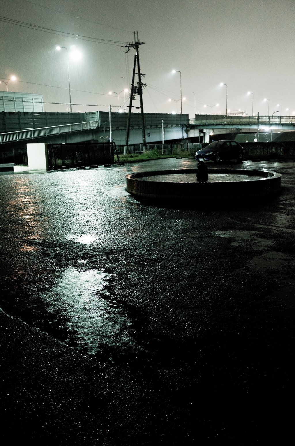 雨の中、主人を待つ愛車206