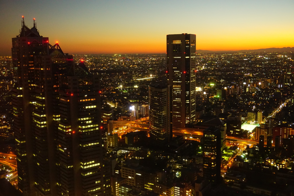 都庁から見た夕焼け