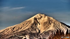 夕日に映える磐梯山