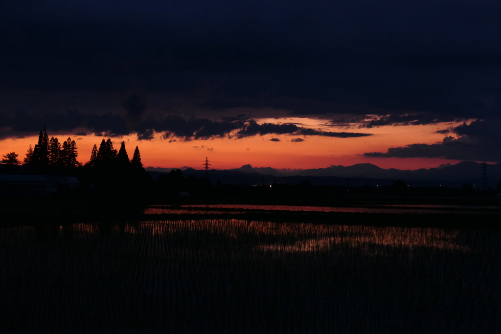 雨上がりの夕焼け