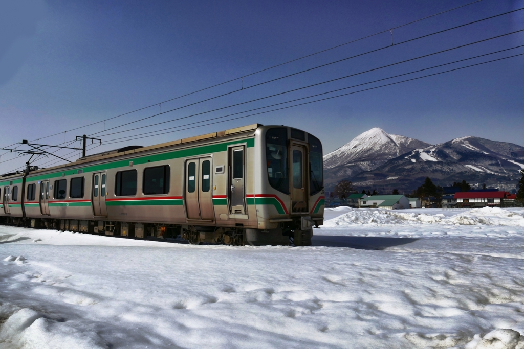 磐越西線と磐梯山