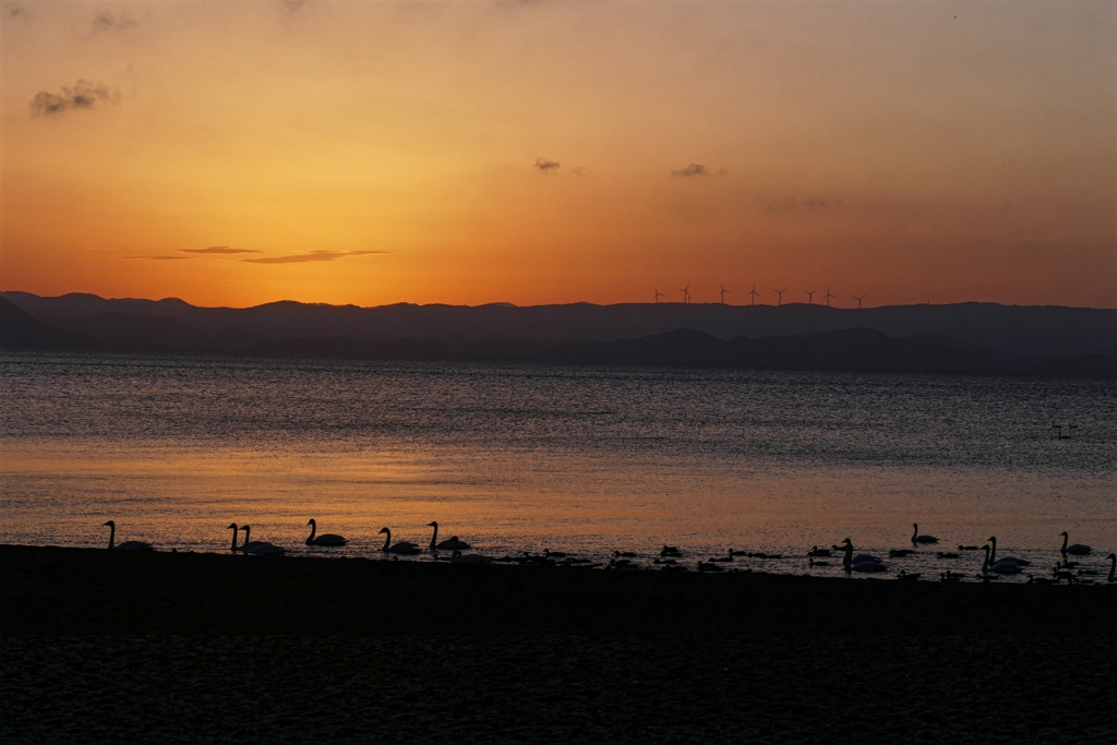 猪苗代湖夕景２