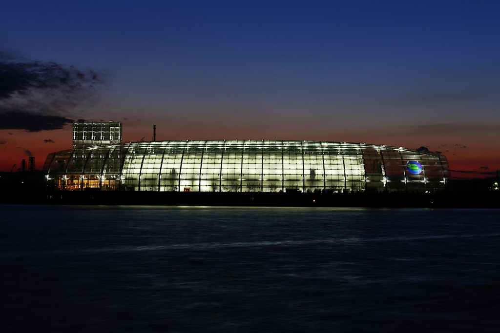 アクアマリンふくしま夕景