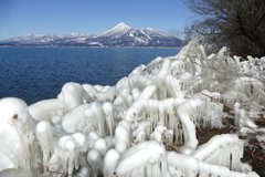 しぶき氷と磐梯山