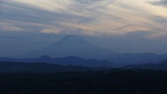 夕霞の富士