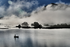 朝霧の秋元湖１