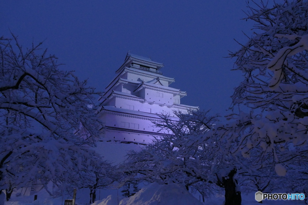 雪の夜の鶴ヶ城３