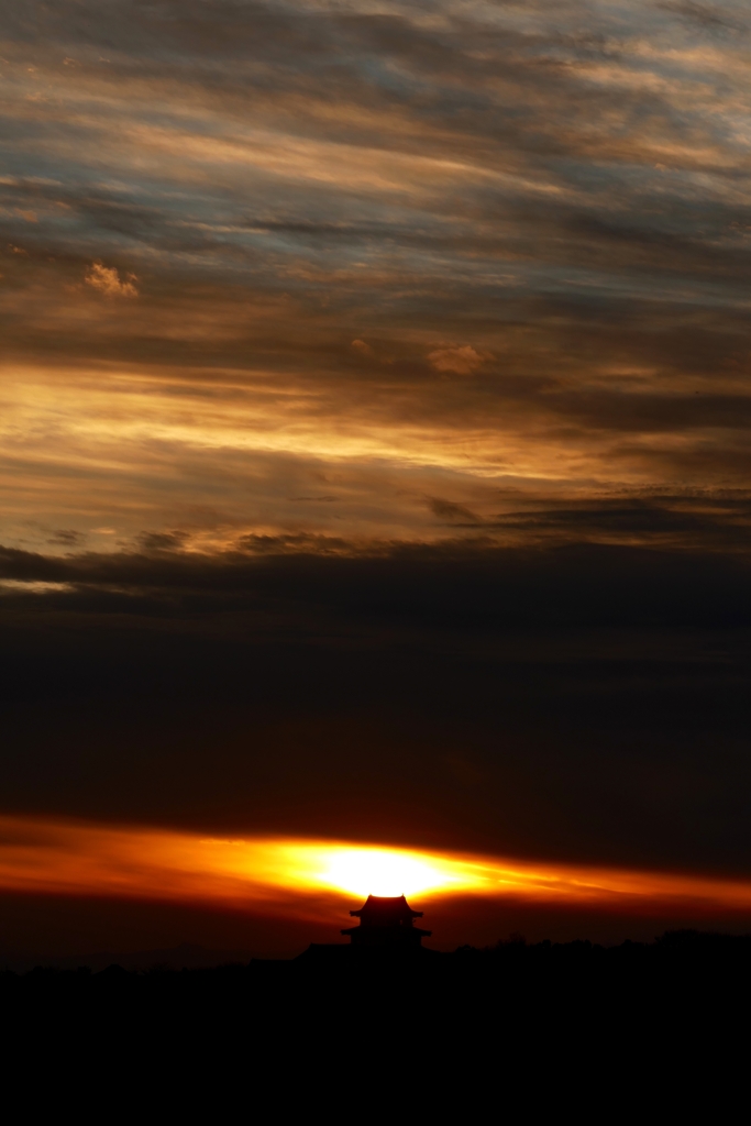 関宿城夕景