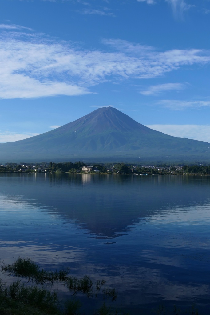 河口湖よりの富士山　縦構図