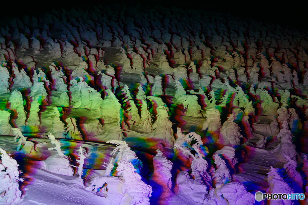 樹氷ライトアップ３