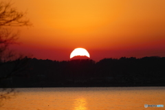 霞ヶ浦からのダイヤモンド富士 ２