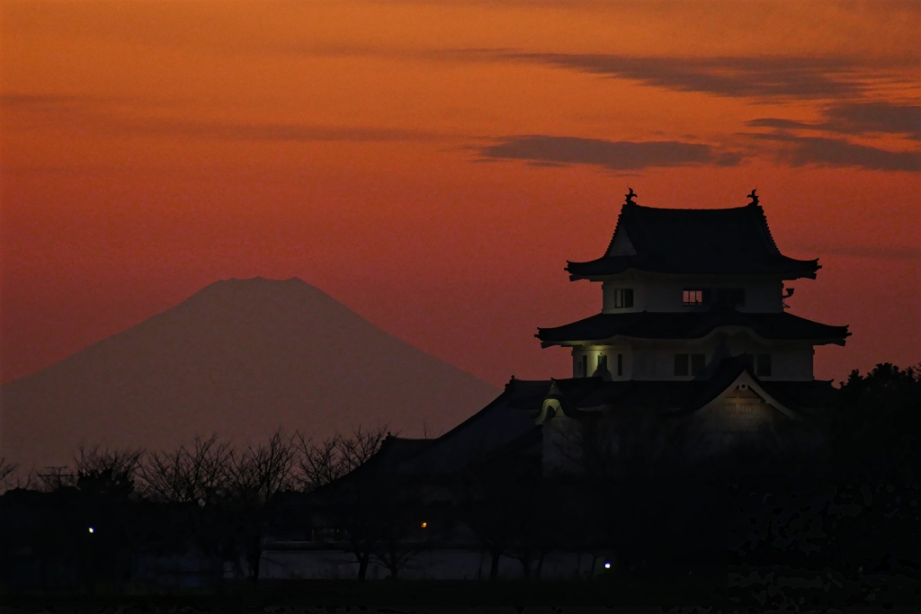 関宿城と富士山
