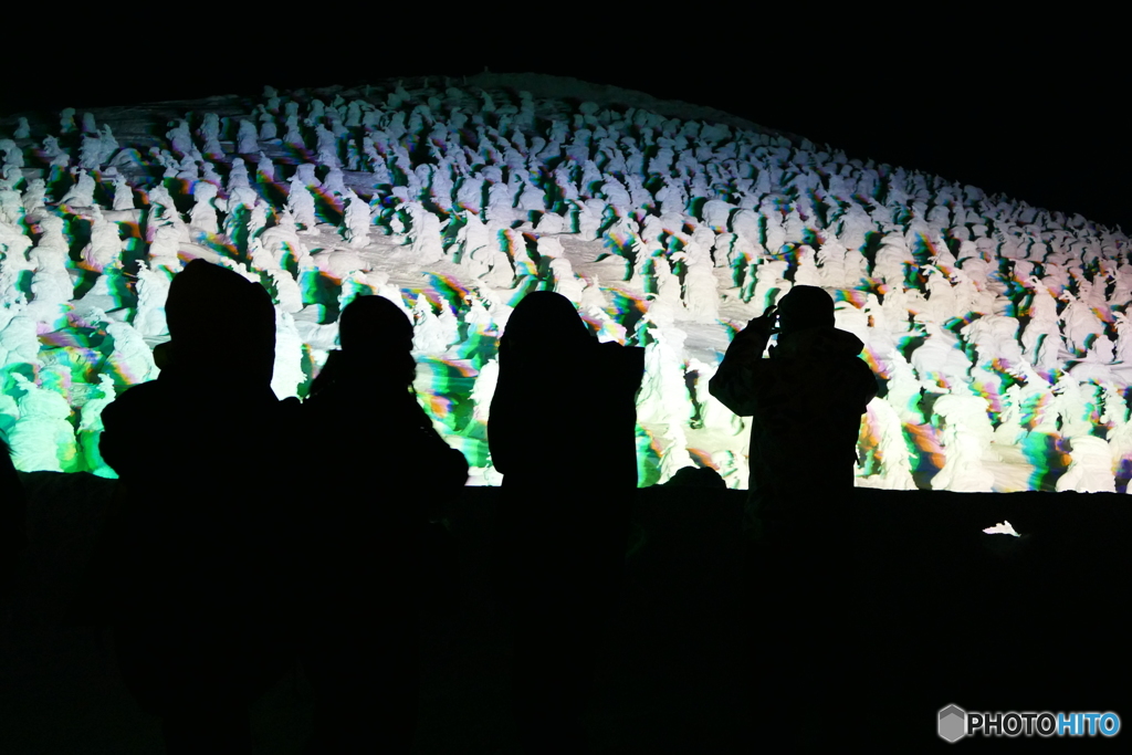 樹氷ライトアップ２