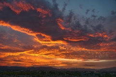 夕焼けと磐梯山２