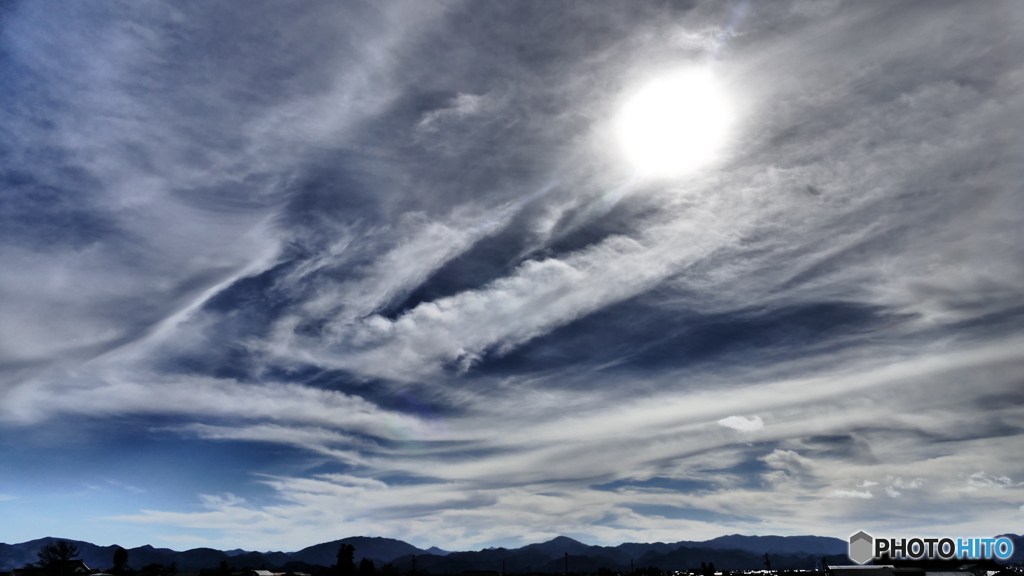 1170385  月曜の空@福島県新鶴SA
