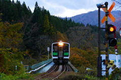 秋の只見線　第２橋梁