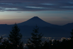 夜景と富士山