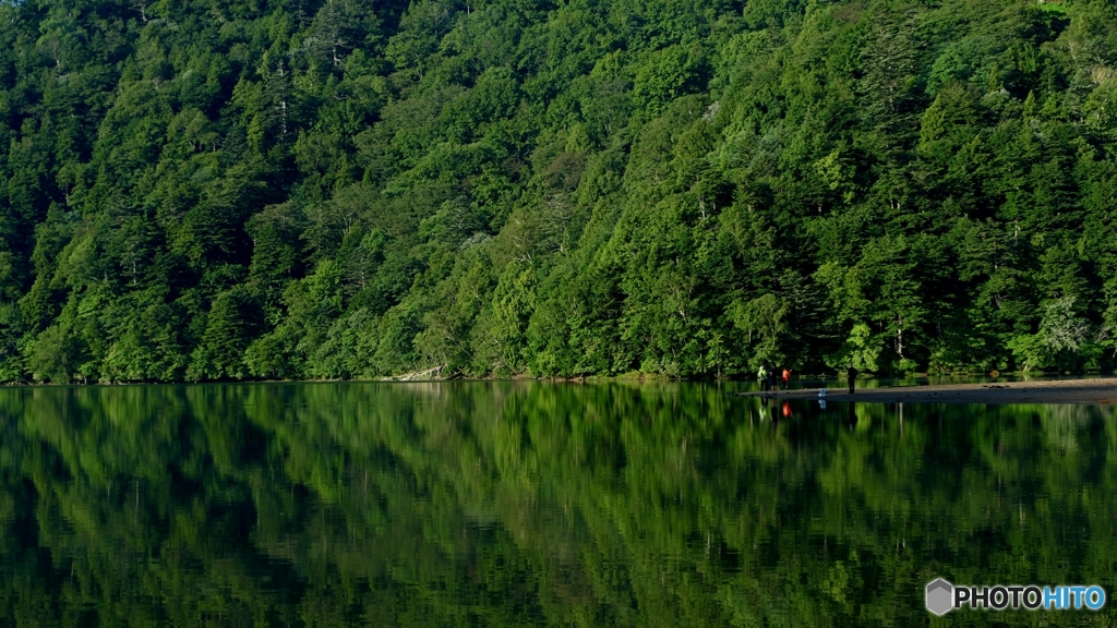 鏡面湖景  @日光湯ノ湖