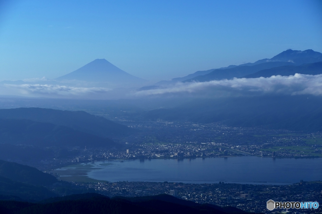 富士山と諏訪湖１
