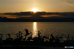 猪苗代湖夕景２