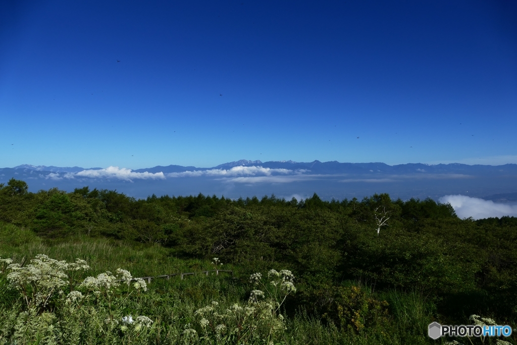 北アルプス槍穂高を望む１