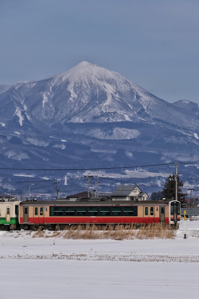 磐梯山と只見線