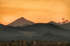 磐梯山夕景