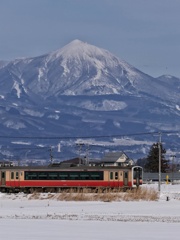 磐梯山と只見線