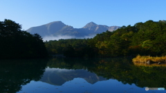五色沼と磐梯山