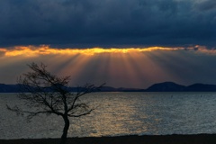 猪苗代湖夕景