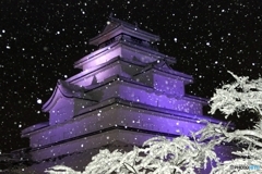 雪の夜の鶴ヶ城１ (再掲)